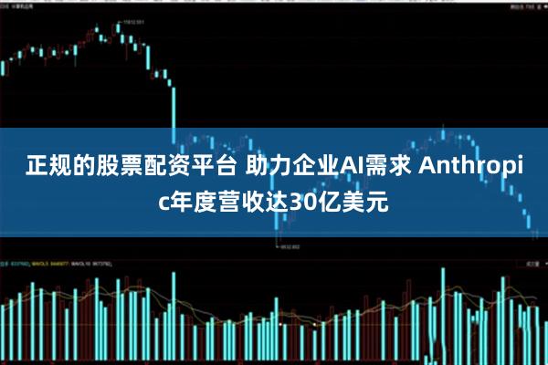 正规的股票配资平台 助力企业AI需求 Anthropic年度营收达30亿美元